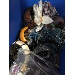 Blue tub of costume jewellery to include bag with rings, etc. The-saleroom.com showing catalogue