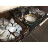 Three boxes of china, pottery and glassware The-saleroom.com showing catalogue only, live bidding