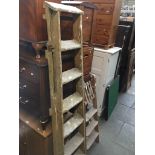 Tall and short wooden step ladders The-saleroom.com showing catalogue only, live bidding available
