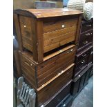 Three rustic pine boxes The-saleroom.com showing catalogue only, live bidding available via our