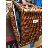 A wicker picnic basket with contents The-saleroom.com showing catalogue only, live bidding available
