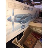 A Matchbox Spitfire model kit. The-saleroom.com showing catalogue only, live bidding available via