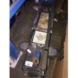 A 2 tonne trolley jack. The-saleroom.com showing catalogue only, live bidding available via our
