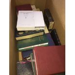 A box of religious books. The-saleroom.com showing catalogue only, live bidding available via our