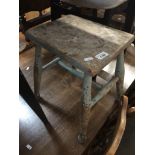 Small painted wood stool The-saleroom.com showing catalogue only, live bidding available via our