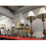 15 table lamps, various designs and sizes. Catalogue only, live bidding available via our website,