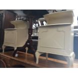 A pair of French style bedside cabinets Catalogue only, live bidding available via our website, if