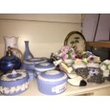 Wedgwood jasper caskets, china posies etc. Catalogue only, live bidding available via our website,