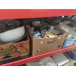 3 boxes of misc pottery, crockery, kitchenware, glassware, etc. Catalogue only, live bidding