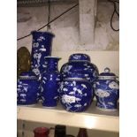 Chinese blue and white 19th century ginger jars and vases - some damaged Catalogue only, live