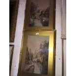 Charles James Keats (19th/20th century), pair of city canal scene watercolours, 31cm x 50cm,