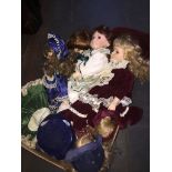 A box of dolls. Catalogue only, live bidding available via our website, if you require P&P please