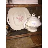 Copeland Spode plate and teapot Catalogue only, live bidding available via our website, if you