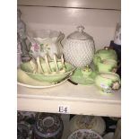 Some Carlton Ware and a Belleek pot etc. Catalogue only, live bidding available via our website,