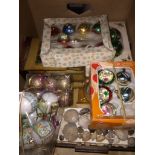 A box of Xmas baubles. Catalogue only, live bidding available via our website, if you require P&P