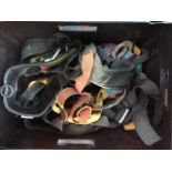 A box containing Petzl harness and others. Catalogue only, live bidding available via our website,