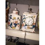 Masons pottery tea caddy and clock Catalogue only, live bidding available via our website, if you