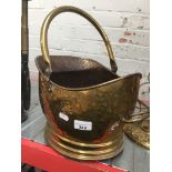 Brass coal bucket. Catalogue only, live bidding available via our website, if you require P&P please