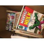 A large box of comics, Spiderman, Hulk, Marvel and some annuals. Catalogue only, live bidding