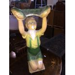 A plaster figure of a boy, height 59cm. Catalogue only, live bidding available via our website, if
