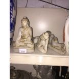 Three soapstone figures Catalogue only, live bidding available via our website, if you require P&P