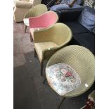 Four woven chairs Catalogue only, live bidding available via our website, if you require P&P