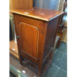 A mahogany pot cupboard Catalogue only, live bidding available via our website, if you require P&P