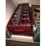 Two boxed sets of Royal Crystal Rock glasses Catalogue only, live bidding available via our website,