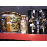 Chinese fish bowl and three other vases Catalogue only, live bidding available via our website, if