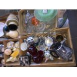 Five boxes of pottery, glass etc. Catalogue only, live bidding available via our website, if you