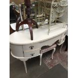 A French style dressing table with triple mirror and stool Catalogue only, live bidding available