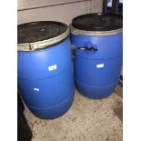 2 empty blue barrels Catalogue only, live bidding available via our website, if you require P&P