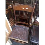 An American style oak dining chair Catalogue only, live bidding available via our website, if you