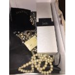 Bag of costume jewellery inc pearls and small gold cross Catalogue only, live bidding available