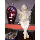 Angel figure and a vase. Catalogue only, live bidding available via our website, if you require P&