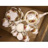 Box of Royal albert Old Country Roses china approx. 20 pieces Catalogue only, live bidding available