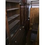 An oak bureau bookcase with geometric fronts Catalogue only, live bidding available via our website,