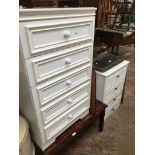 Two white chest of drawers Catalogue only, live bidding available via our website, if you require