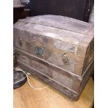 An old metal bound domed trunk. Catalogue only, live bidding available via our website, if you