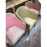 Three woven tub chairs Catalogue only, live bidding available via our website, if you require P&P