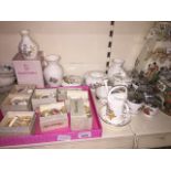 Selection of Aynsley china, Royal Worcester egg coddlers etc. Catalogue only, live bidding available