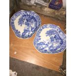 Pair of early 19th century blue and white dishes Catalogue only, live bidding available via our