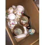 Box of china tea ware and pottery Catalogue only, live bidding available via our website, if you