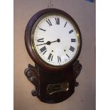 19th century drop dial mahogany wallclock Catalogue only, live bidding available via our website, if