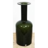 A large green glass bottle vase designed by Otto Brauer for Holmegaard circa 1960s, height 44cm.