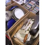 2 boxes of kitchenalia, cookware, etc. Catalogue only, live bidding available via our website, if