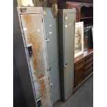 Three tall grey metal lockers Catalogue only, live bidding available via our website, if you require