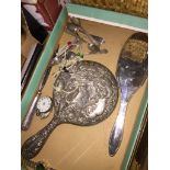 Tray of scrap silver and a silver pocket watch Catalogue only, live bidding available via our