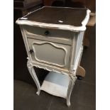 A French white painted pot cupboard Catalogue only, live bidding available via our website, if you