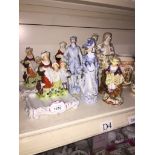 Porcelain figures and three Yardley lavender figure groups Catalogue only, live bidding available